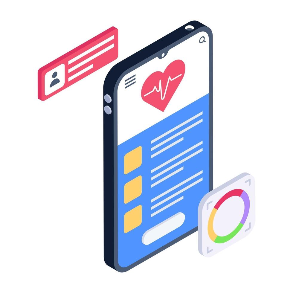 Mobile Cardiogram App vector