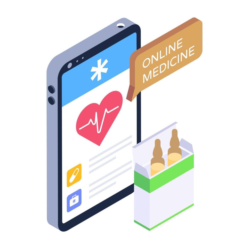 Mobile Cardiogram App vector