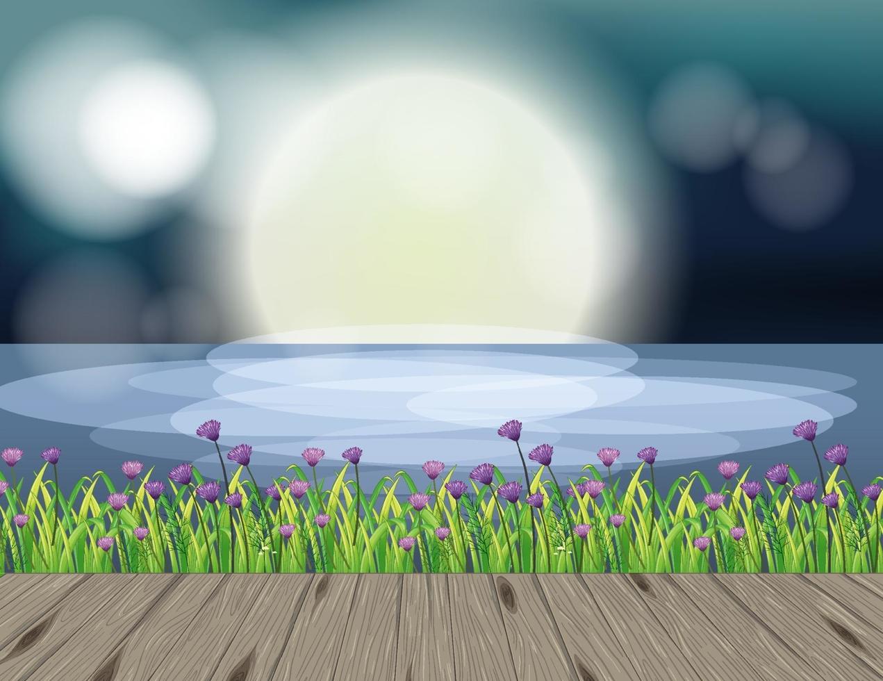 Empty nature landscape scene with blur background vector