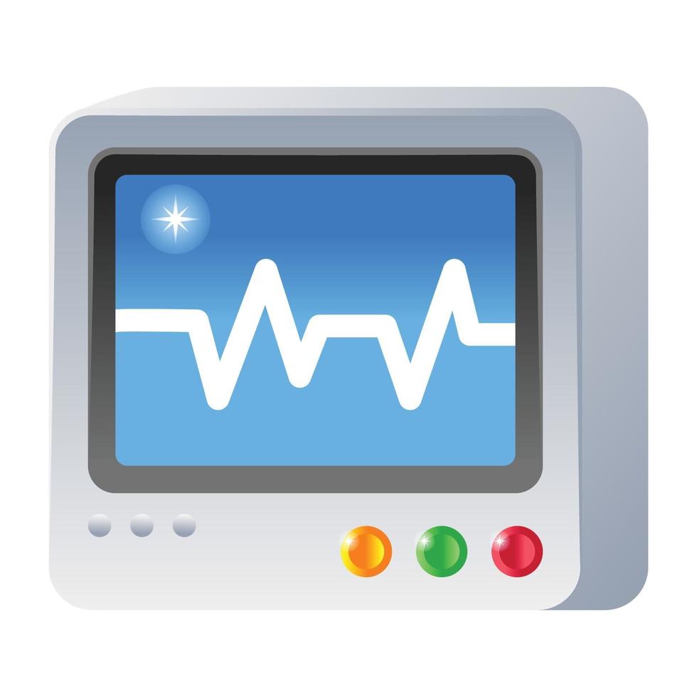 electrocardiograma y monitor de latidos vector