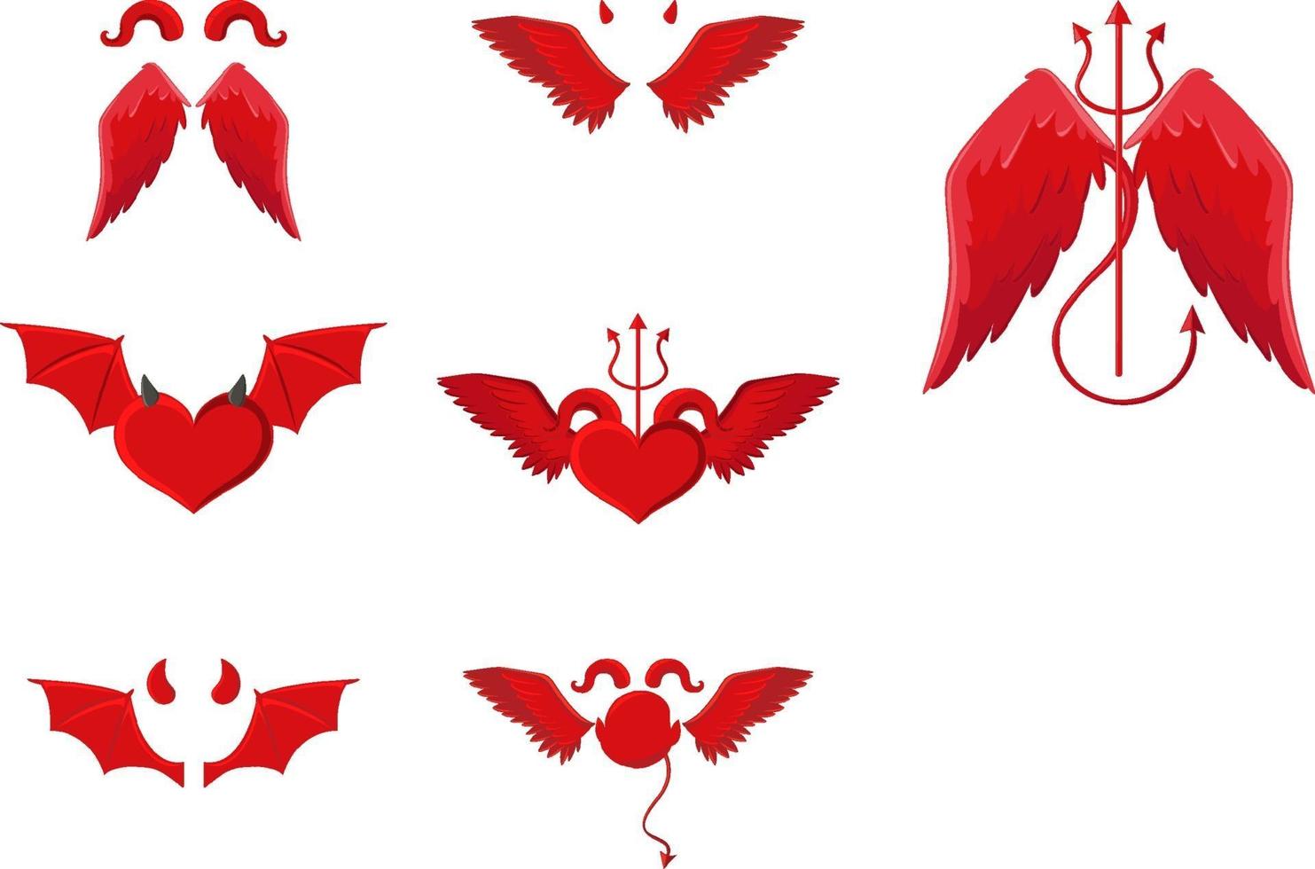 elementos de diseño de diablo y ángel vector