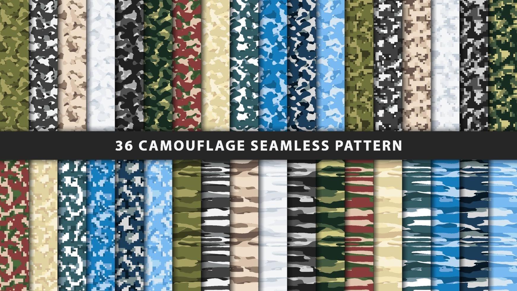 Collection military and army camouflage seamless pattern vector