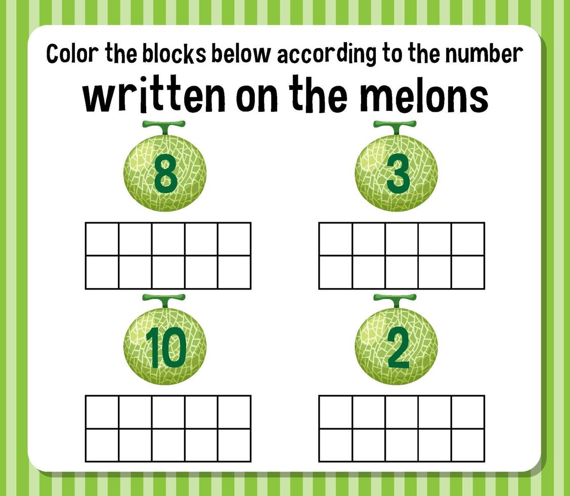 hoja de cálculo de números de conteo de matemáticas vector