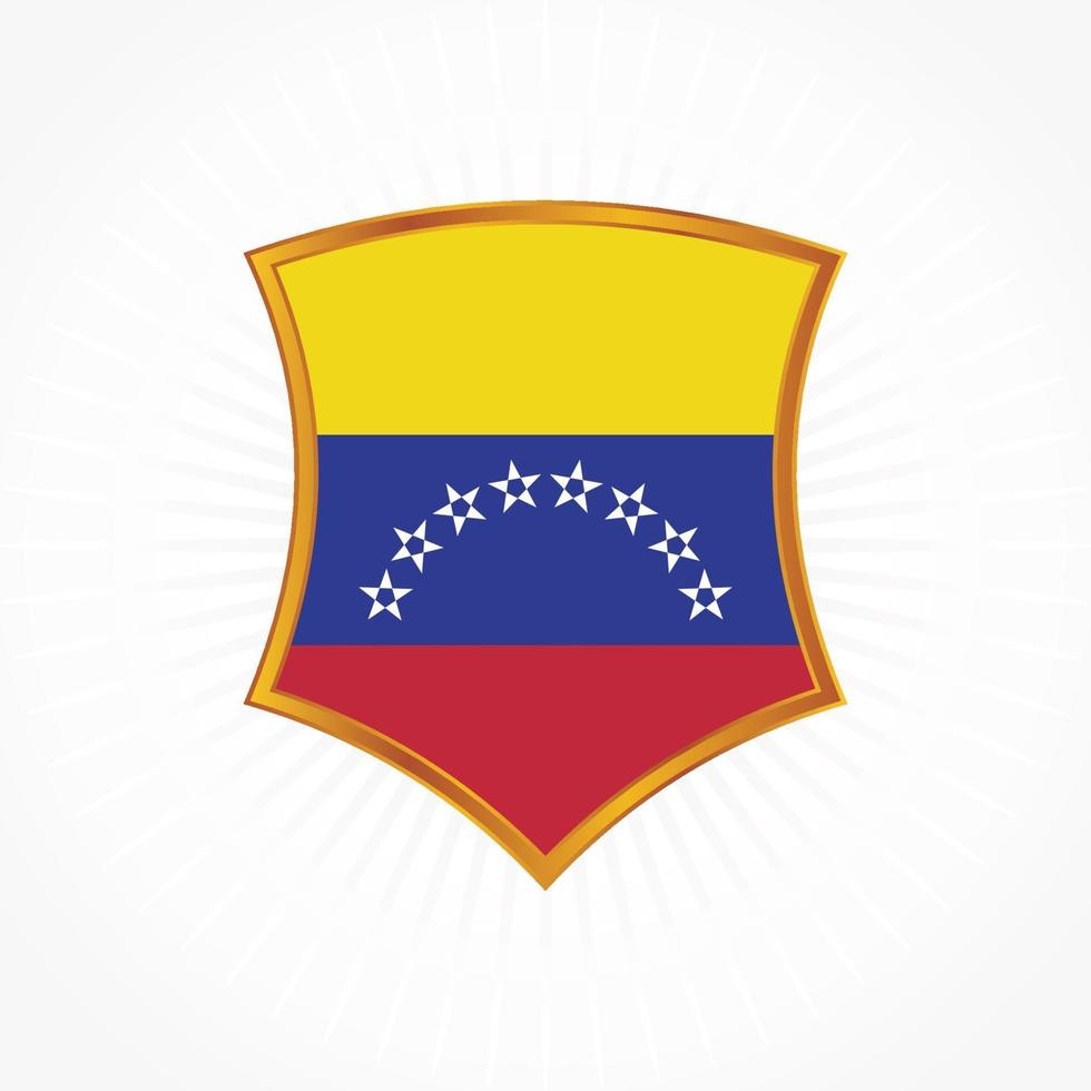 Venezuela flag vector wit shield frame