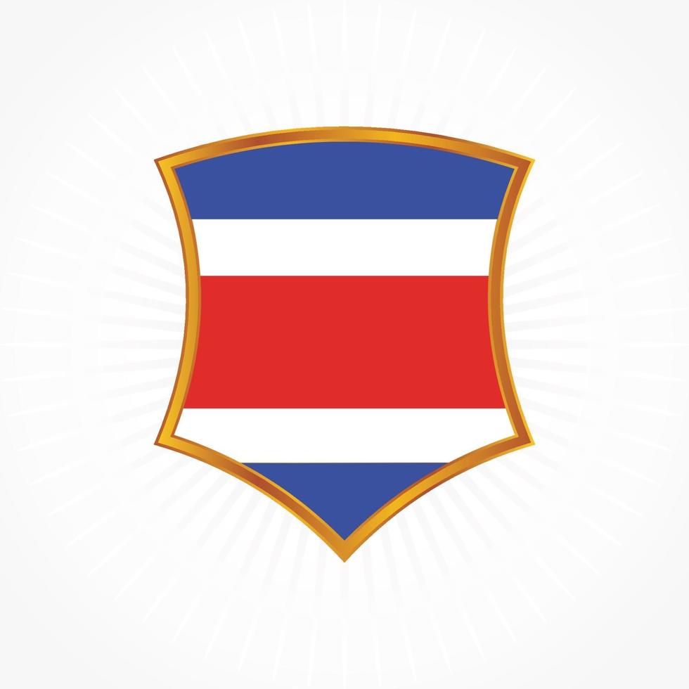 Costa Rica flag vector wit shield frame