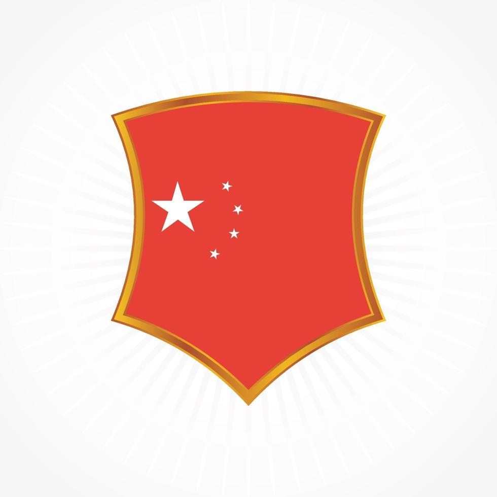 China flag vector wit shield frame