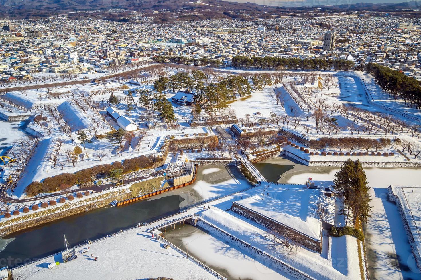 goryokaku en el centro de la ciudad de hakodate hokkaido foto