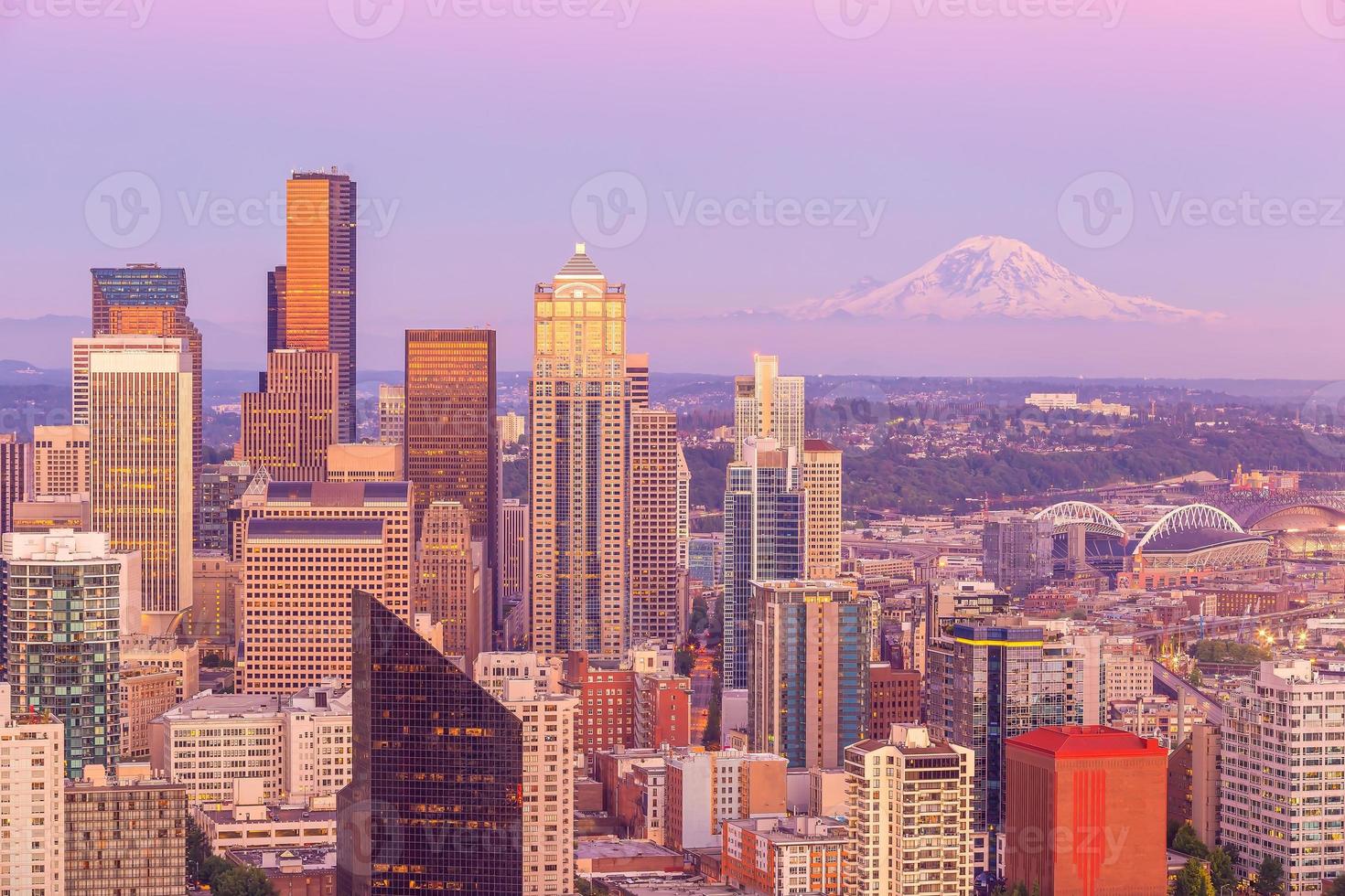 Seattle city downtown skyline cityscape in Washington State,  USA photo