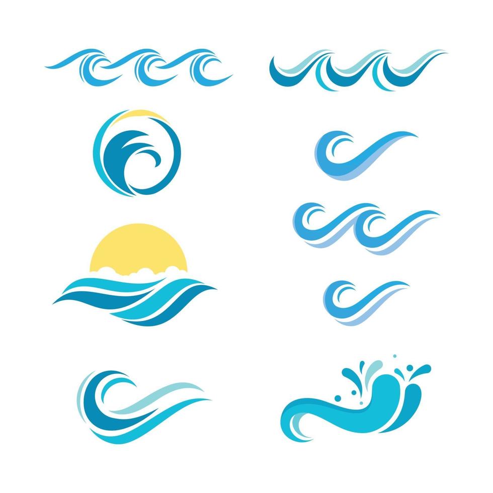 diseño de vector de icono de onda de agua