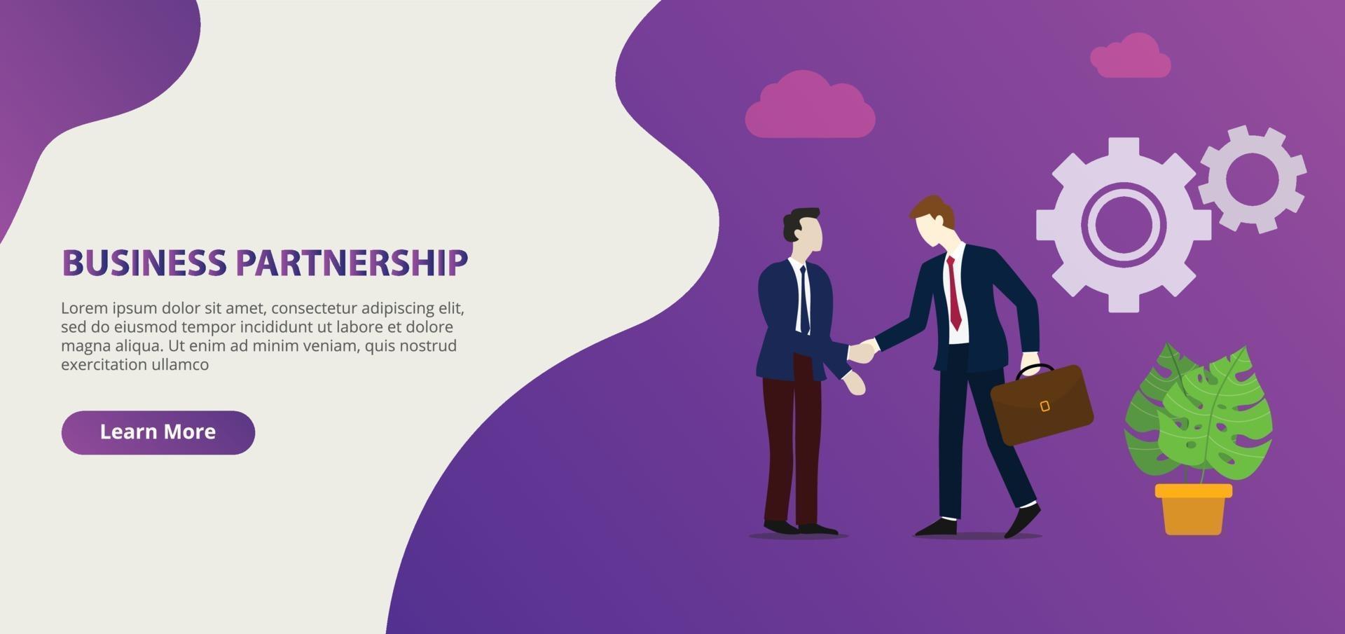 business partnership business deal in the website design vector