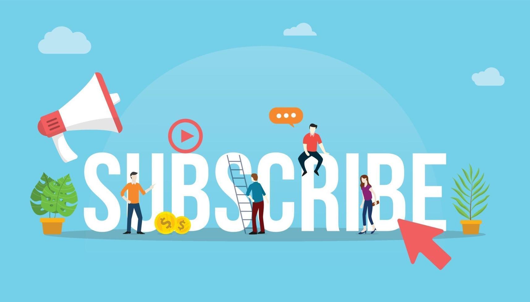 subscribe channel social media video concept vector