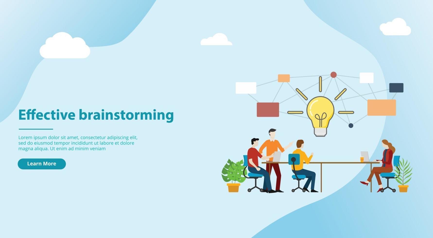 effective brainstorming concept for website template vector