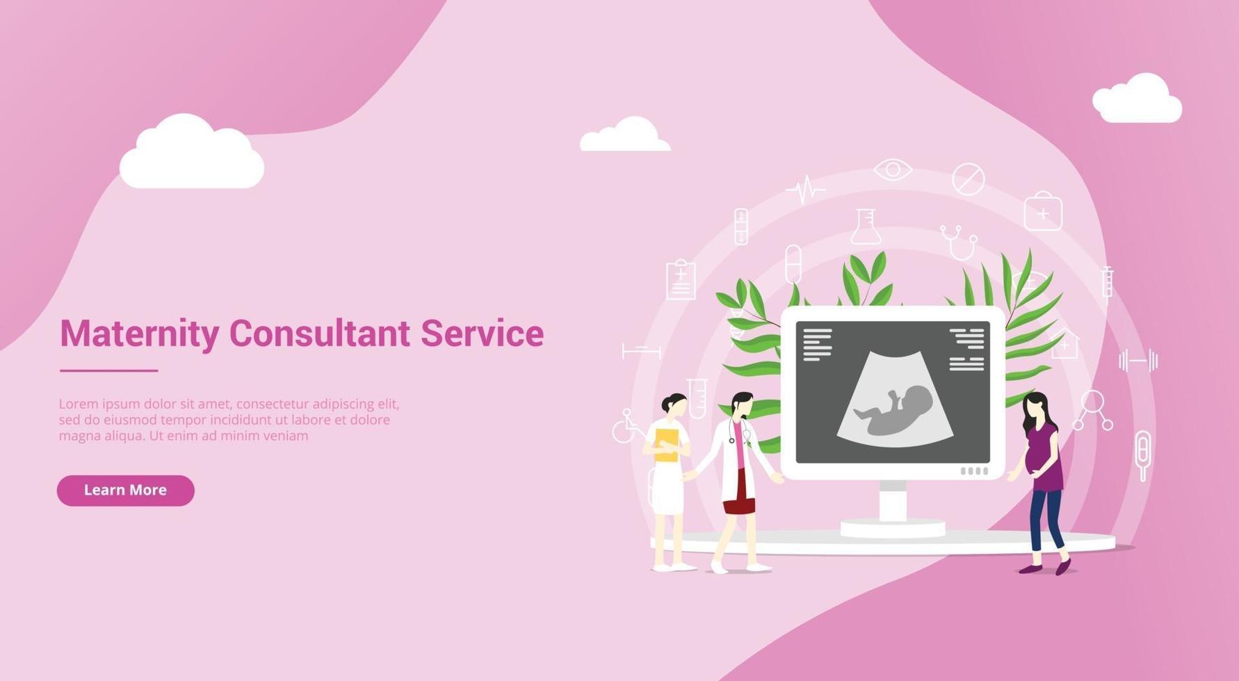 maternity or pregnancy concept for website landing vector