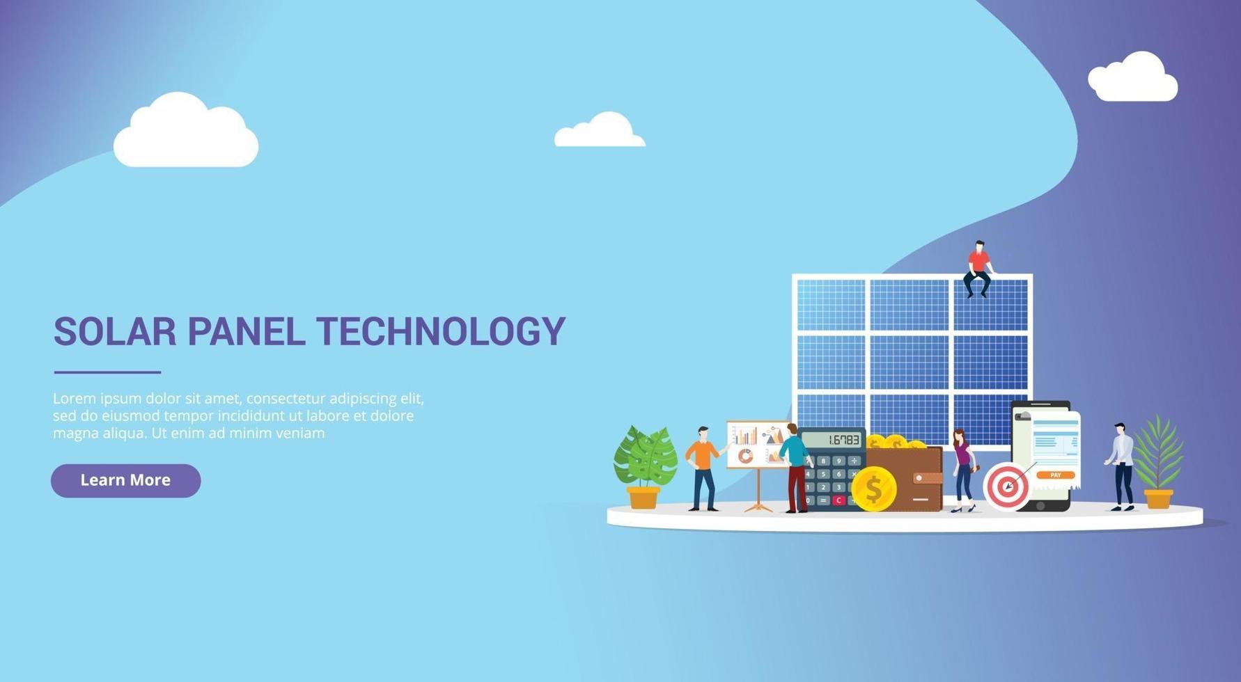 website design page template landing ui ux for solar panel vector