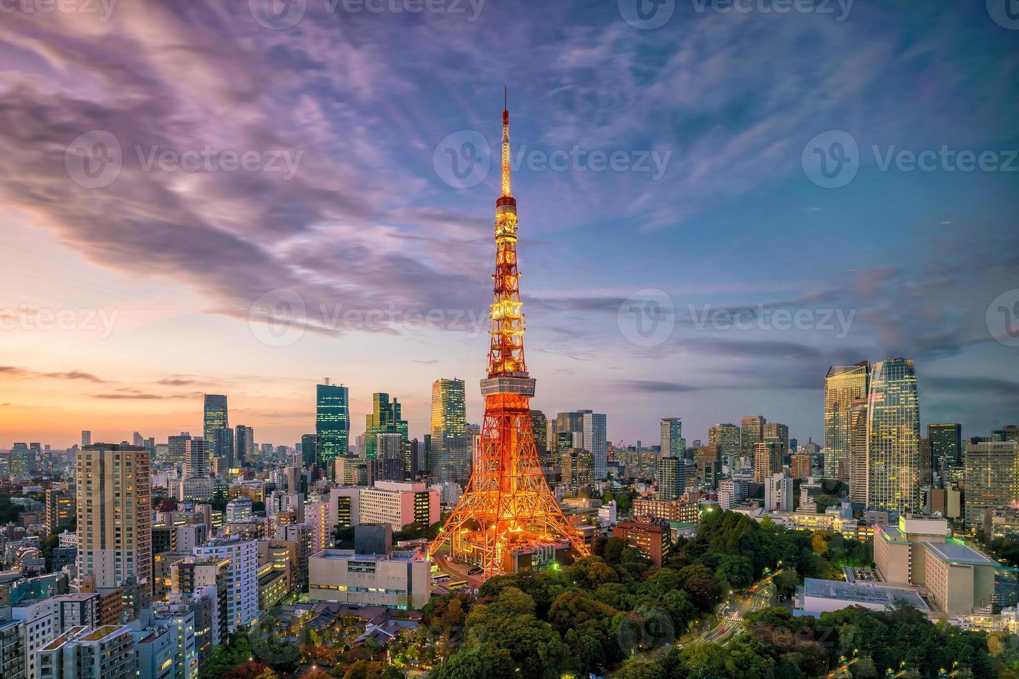 Tokyo city view with Tokyo Tower photo