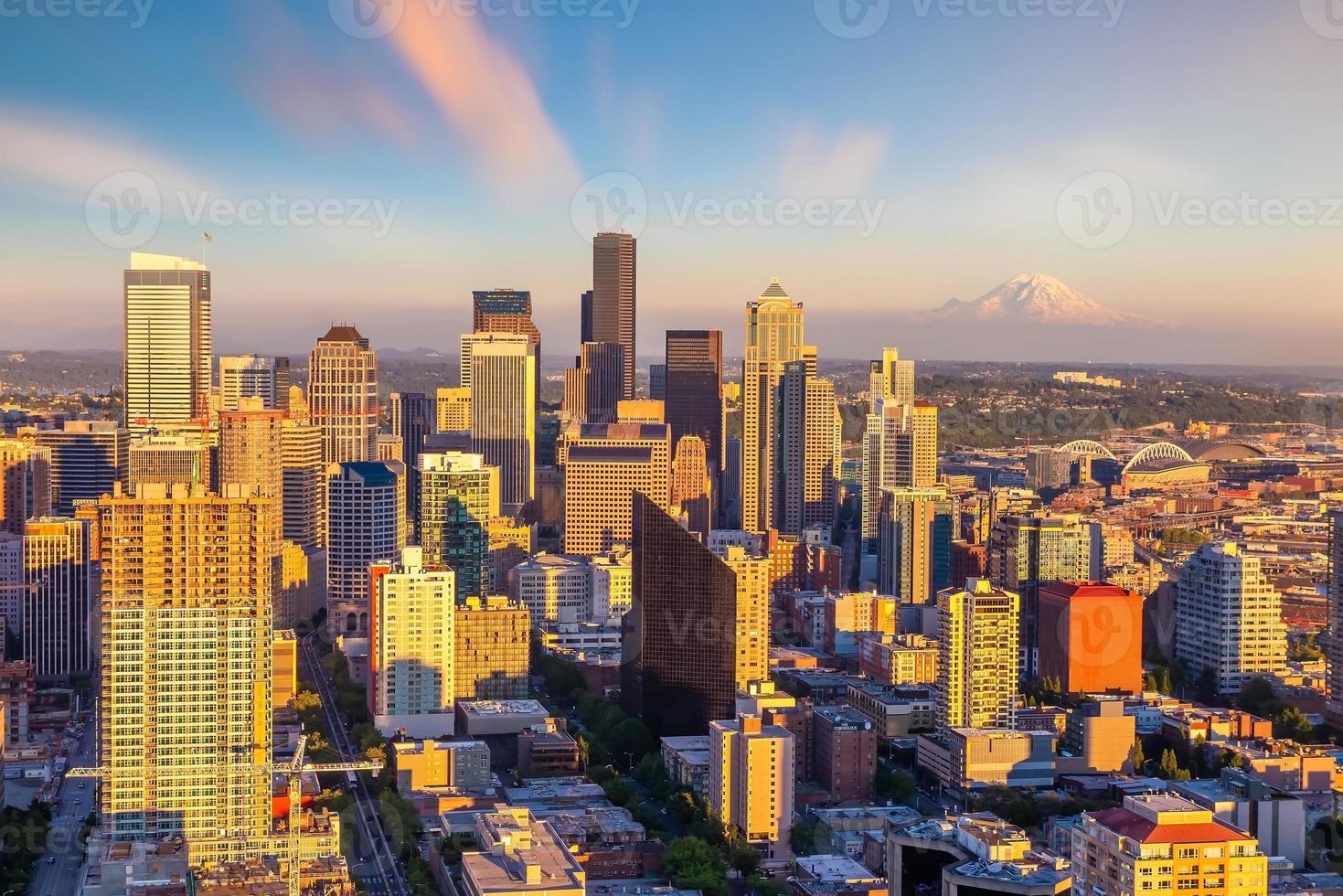 Seattle city downtown skyline cityscape in Washington State,  USA photo