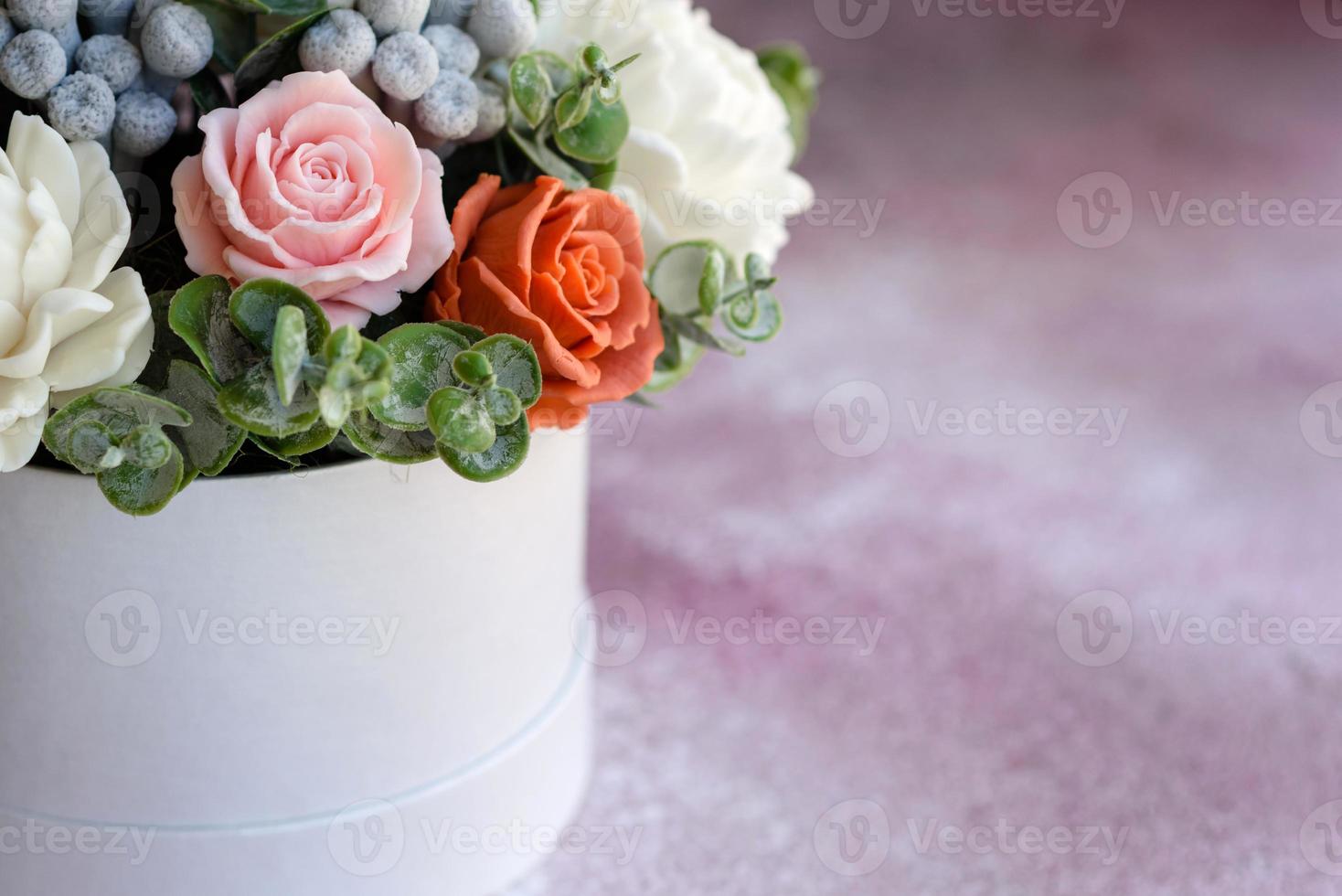 Bouquet of beautiful bright rose flowers photo