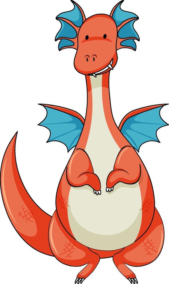 Simple cartoon character of dragon isolated vector