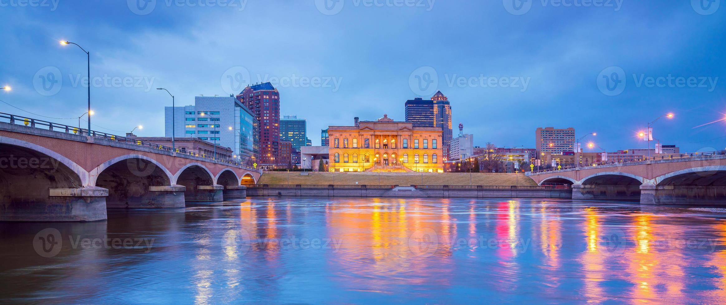 Des Moines Horizonte de Iowa en EE. foto