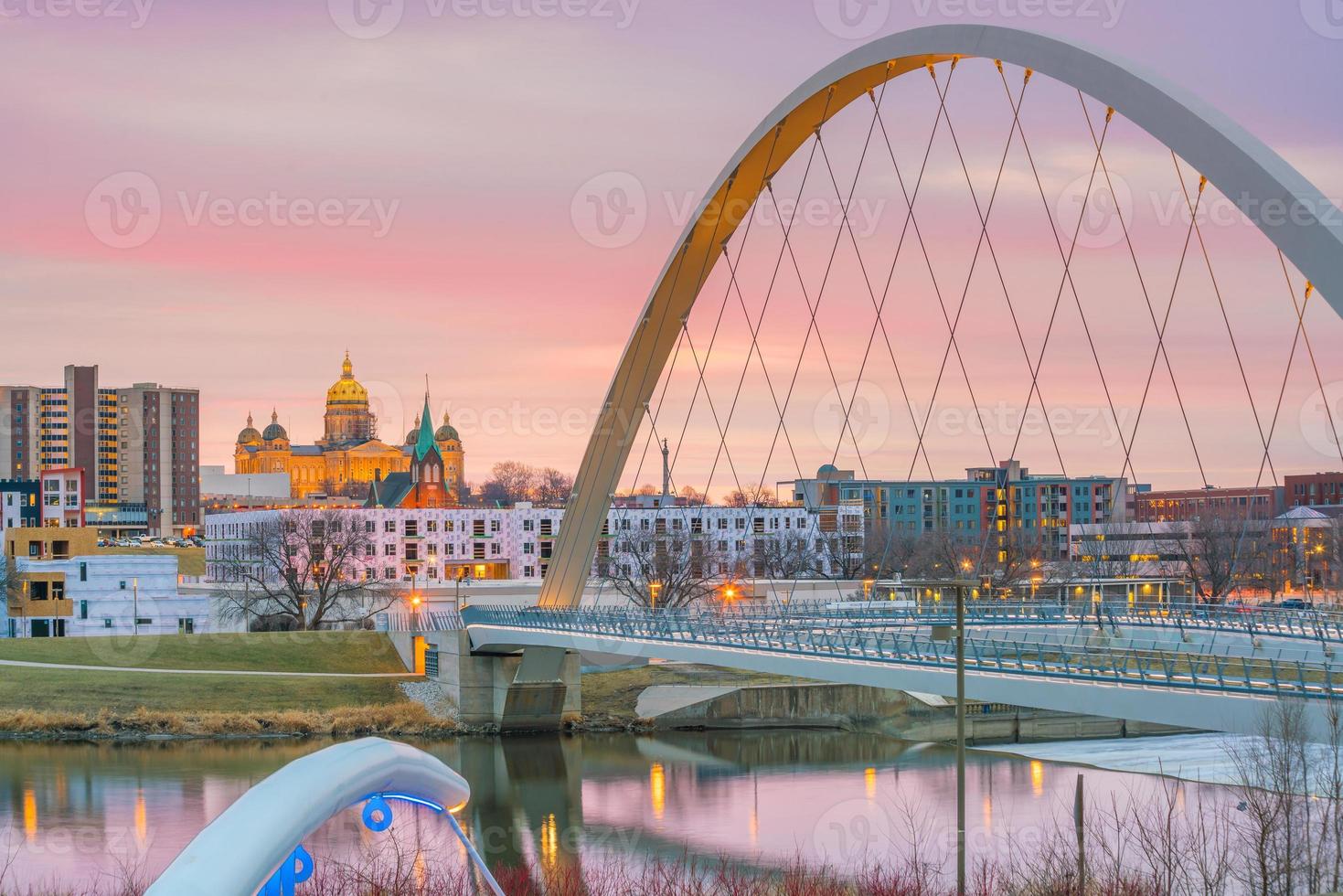 Des Moines Iowa skyline in USA photo