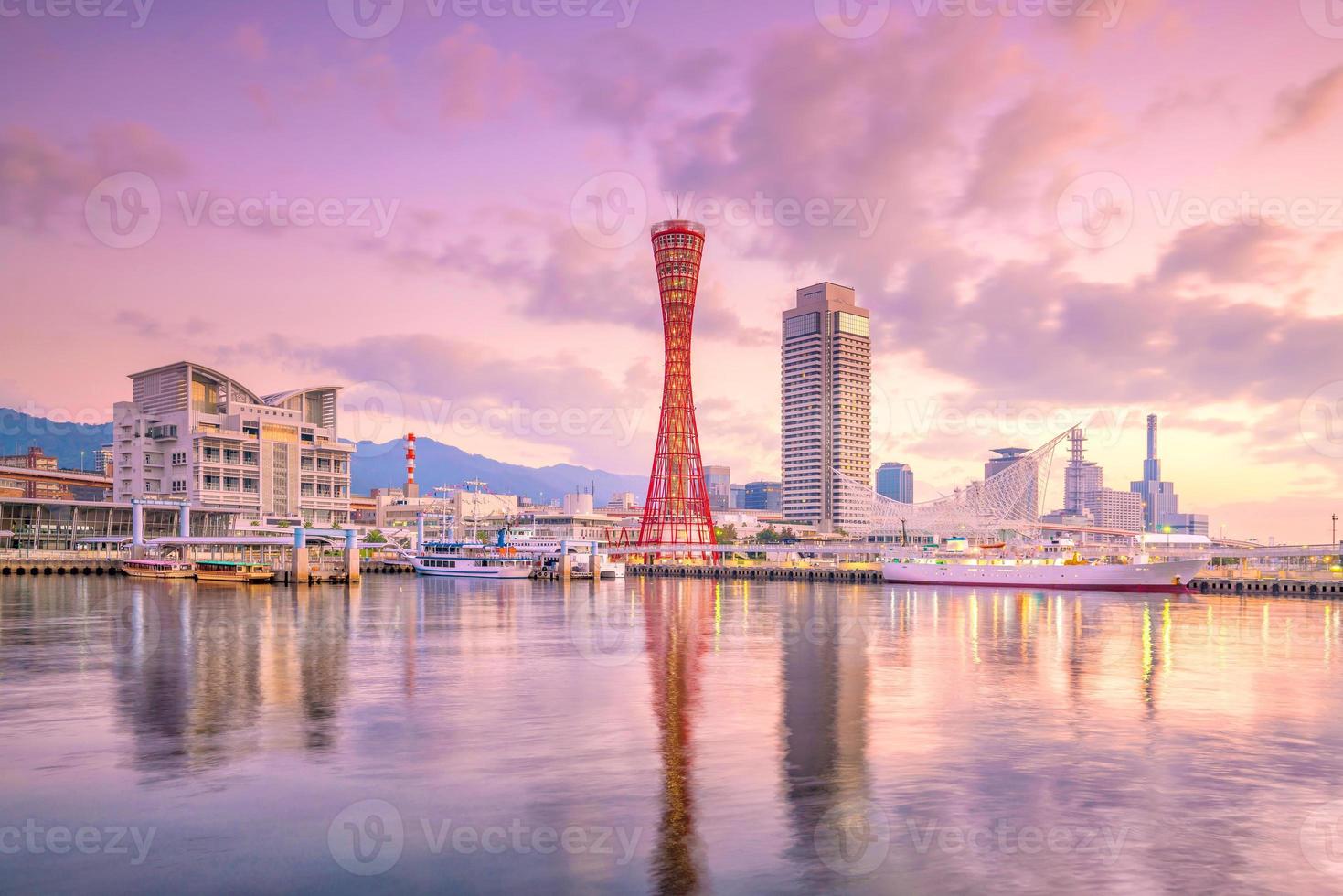 Skyline and Port of Kobe in Japan photo