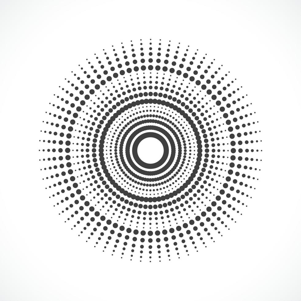 Abstract vector circle frame halftone dots logo emblem design