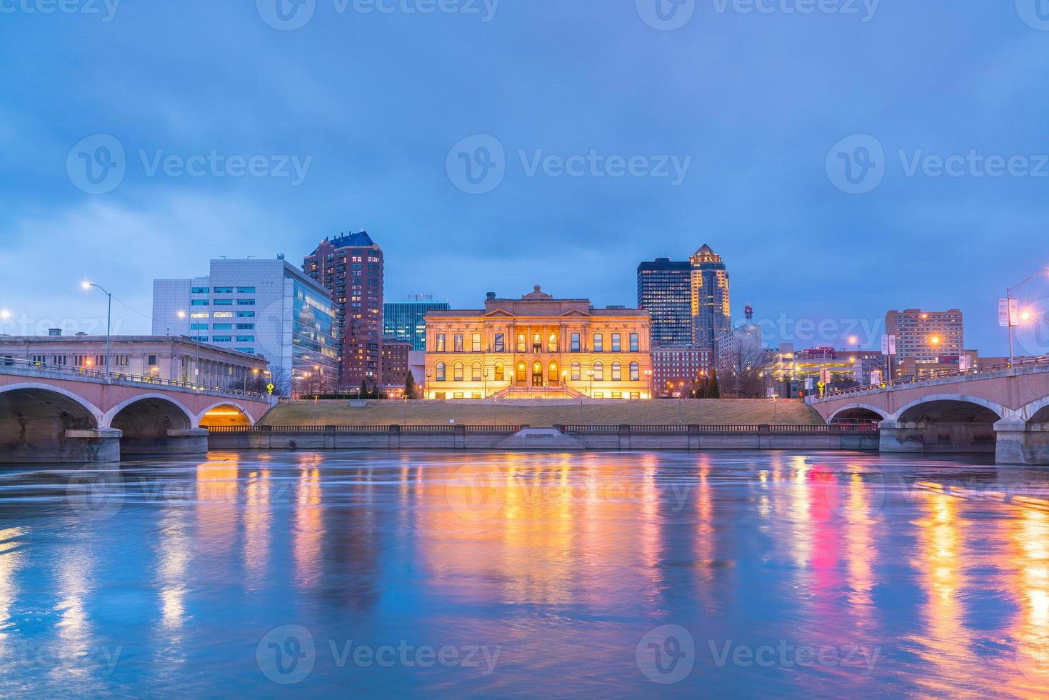 Des Moines Iowa skyline in USA photo