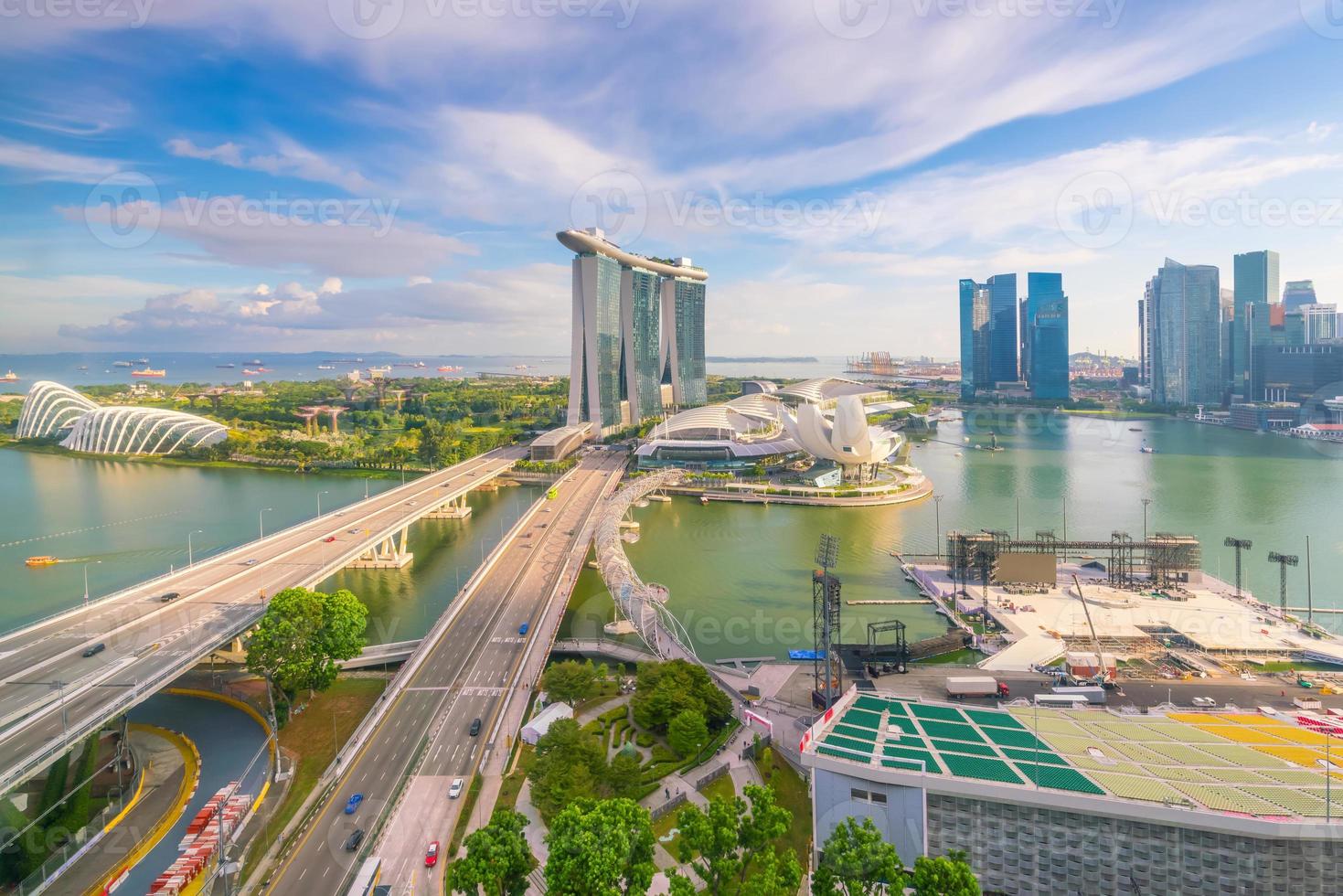 Singapore downtown skyline bay area photo