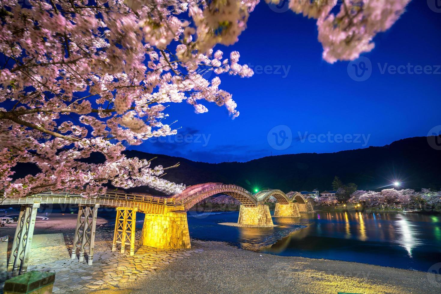 Cherry blossom Full Bloom at Kintaikyo Bridge photo
