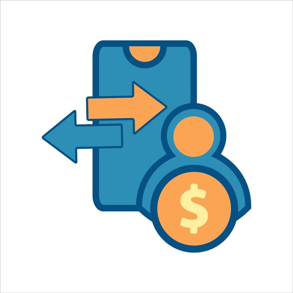 mobile finance icon,  smartphone with money icon vector