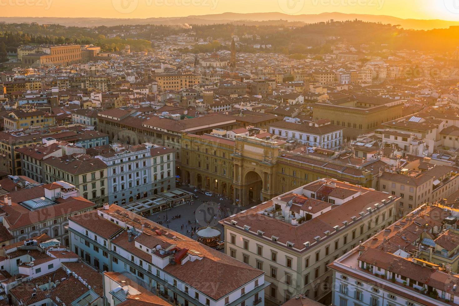 Vista del horizonte de Florencia desde la vista superior foto