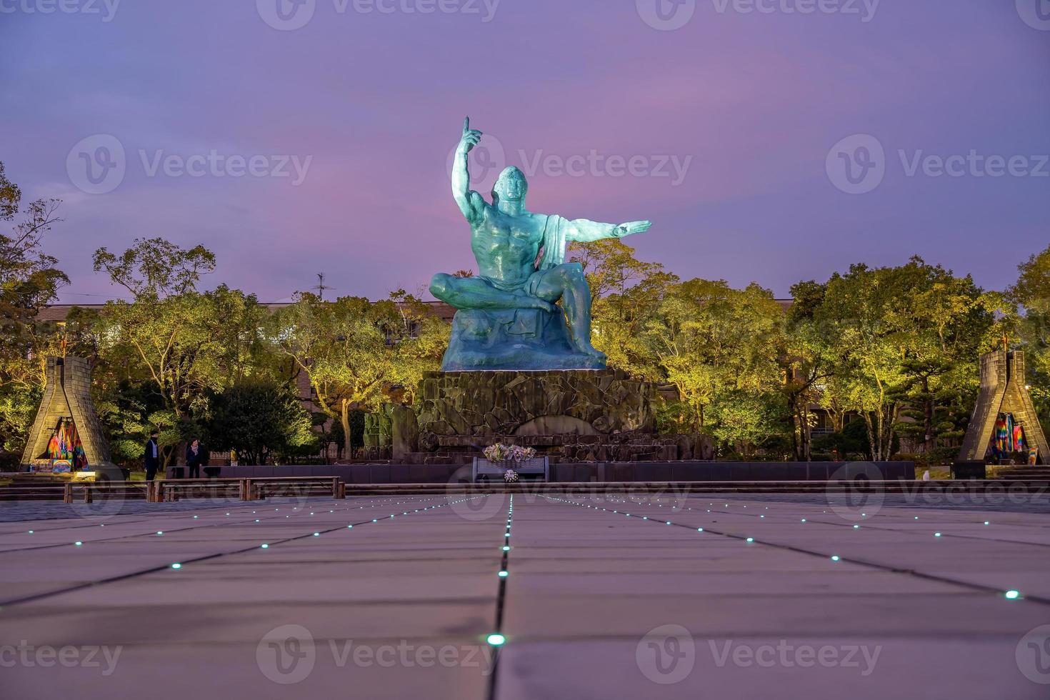 Peace Statue in Nagasaki Peace Park, Nagasaki, Japan photo