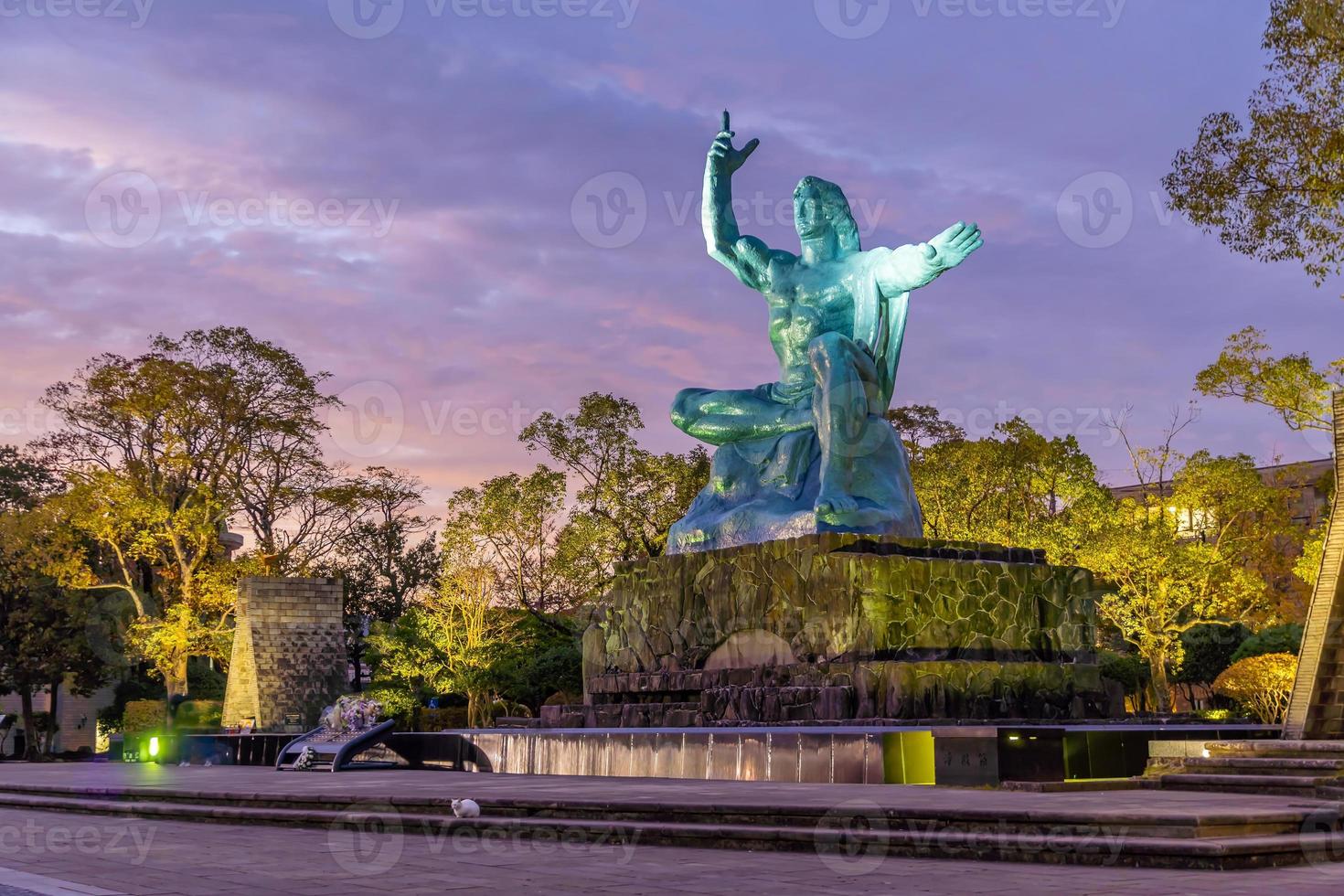 Peace Statue in Nagasaki Peace Park, Nagasaki, Japan photo