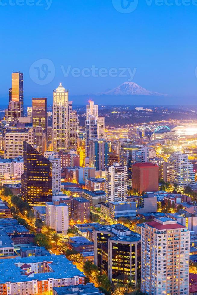 Seattle city downtown skyline cityscape in Washington State,  USA photo