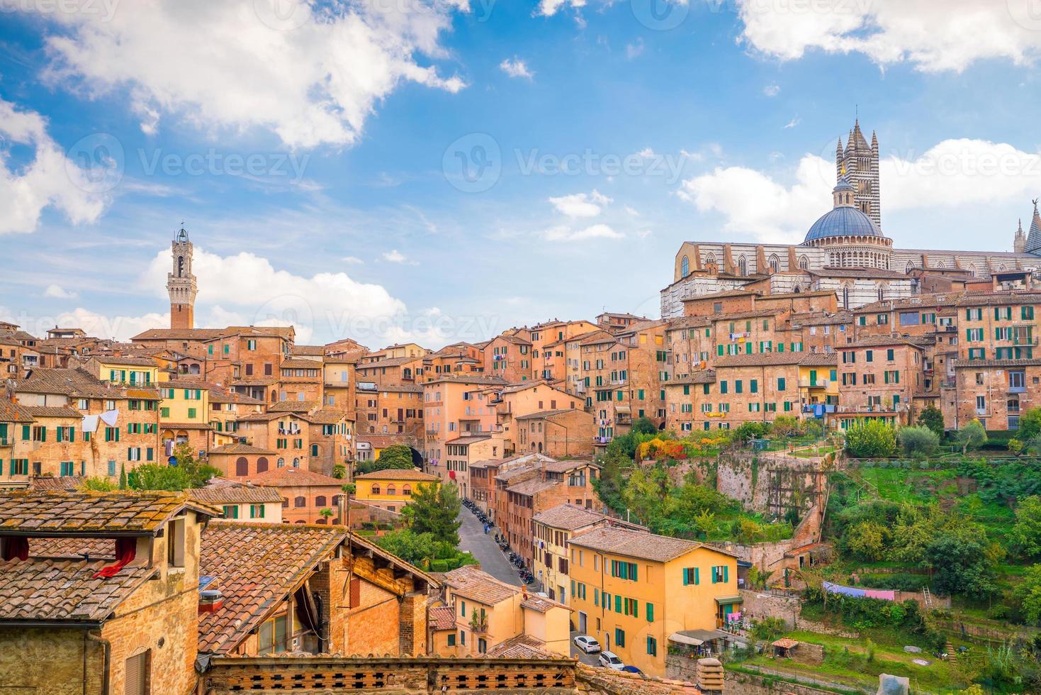 Downtown Siena skyline in Italy photo