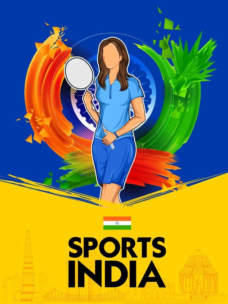 Indian sportsperson Badminton player in women category in championship vector