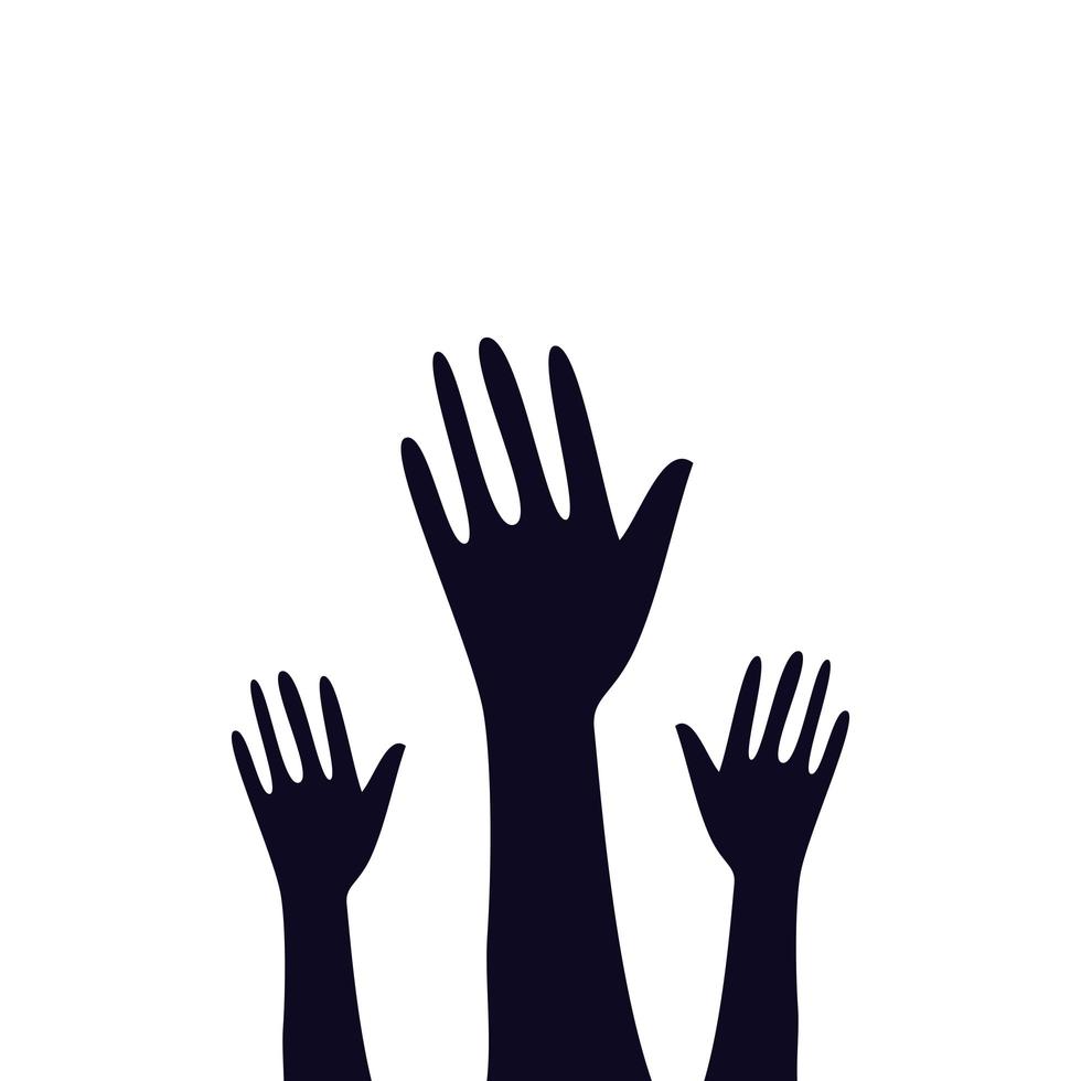 hands of zombie for halloween vector