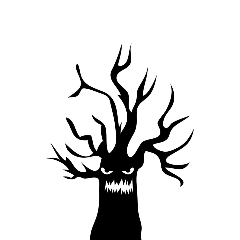 Icono aislado de árbol seco embrujado vector