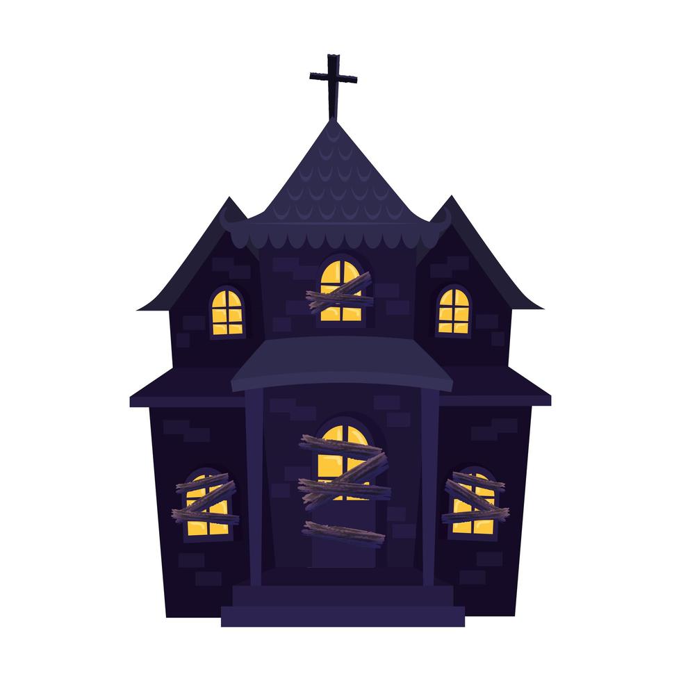 haunted house halloween isolated icon vector