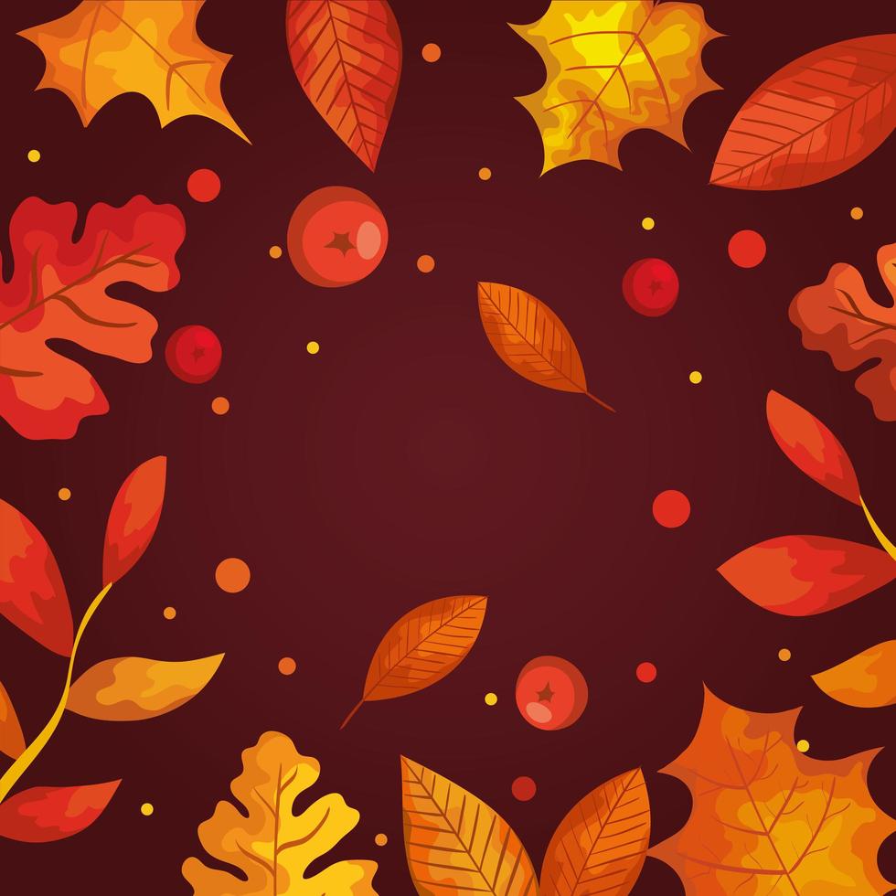 background of leafs and fruits autumn vector