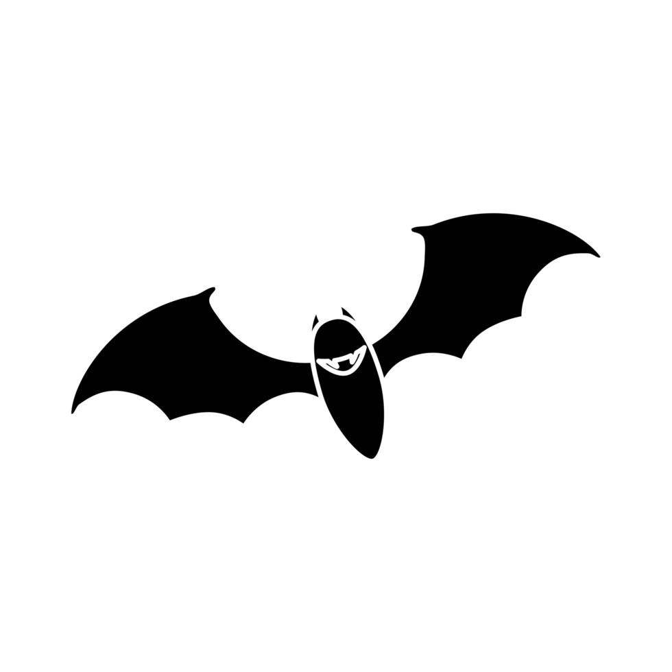 bat flying halloween isolated icon vector