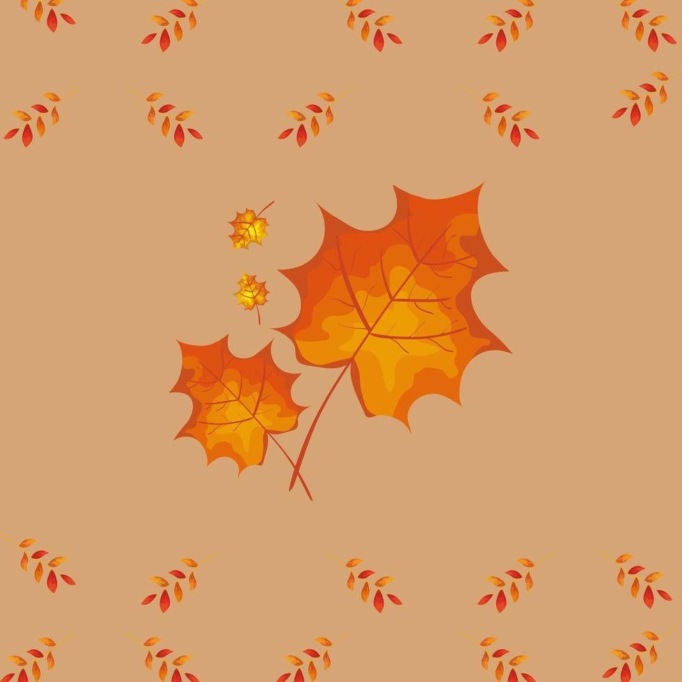 autumn leafs season pattern background vector