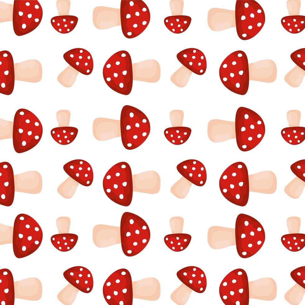 pattern of autumn mushrooms season vector