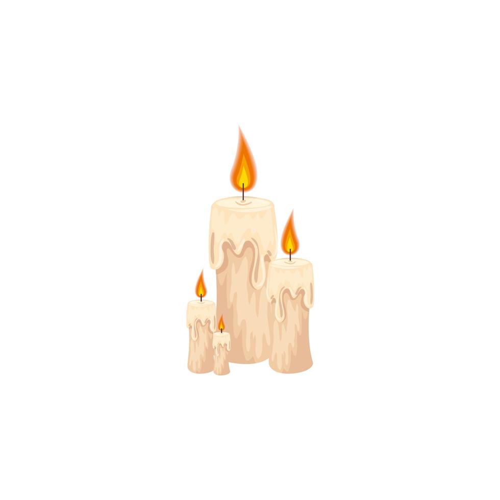 Decoración de velas de halloween icono aislado vector
