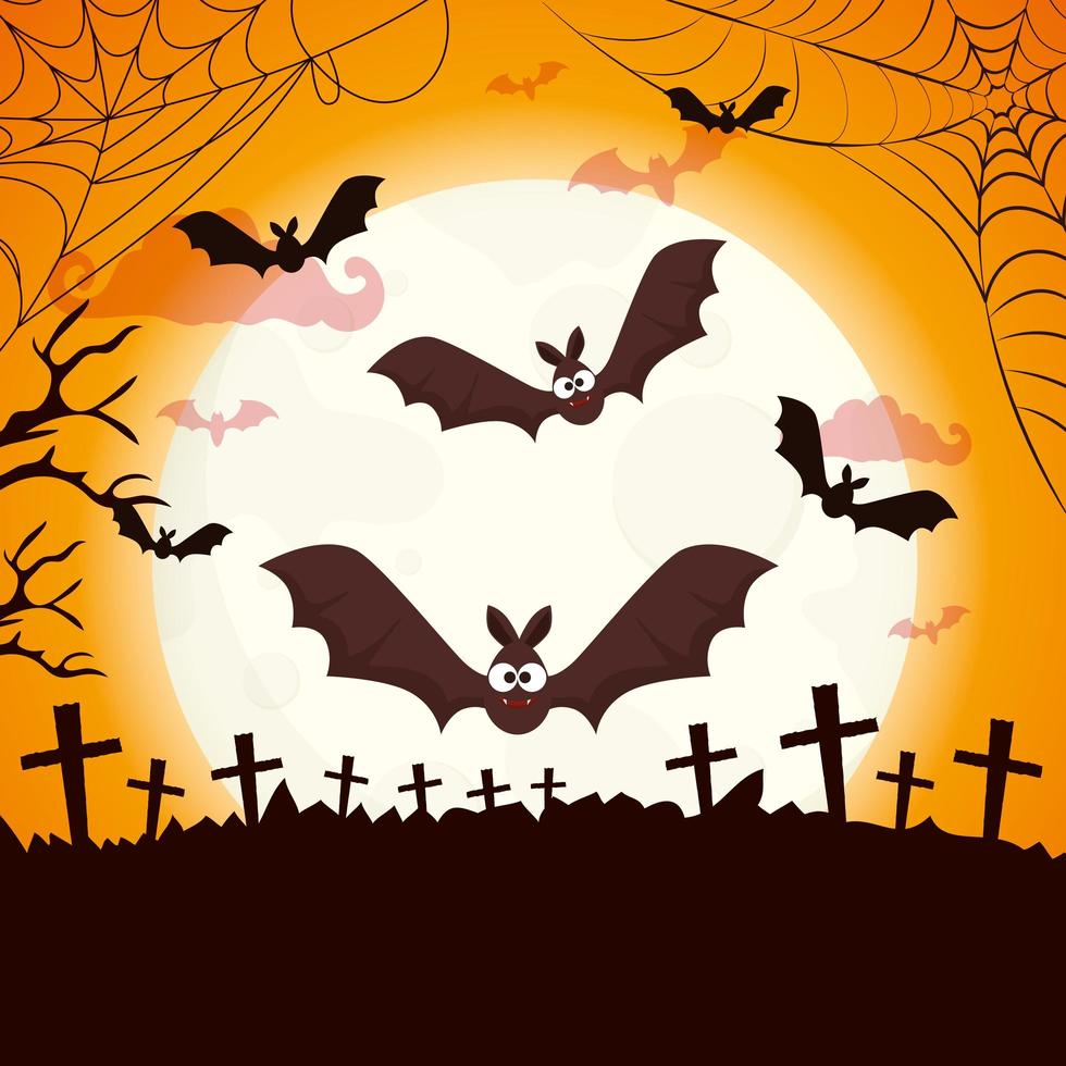 bat flying halloween isolated icon vector