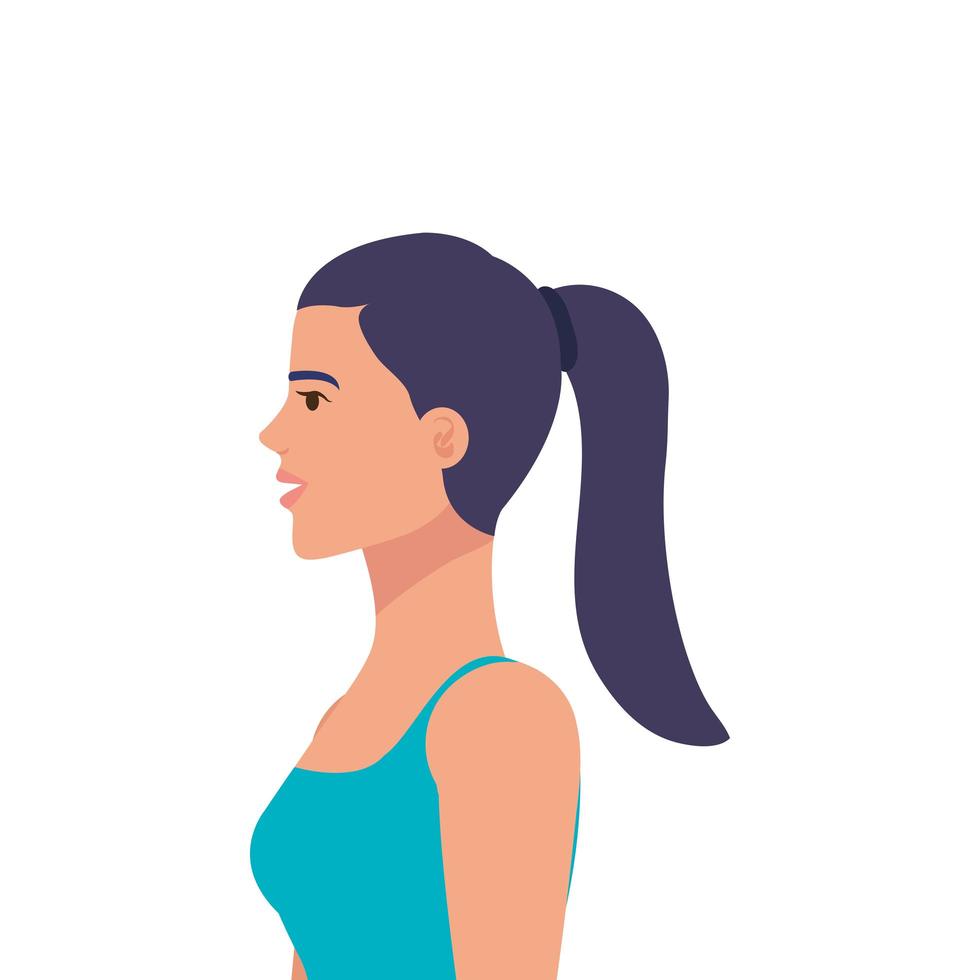 young woman athlete avatar character vector