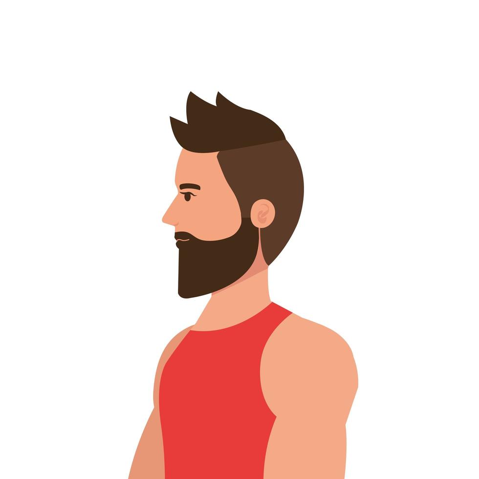 young man athlete avatar character vector