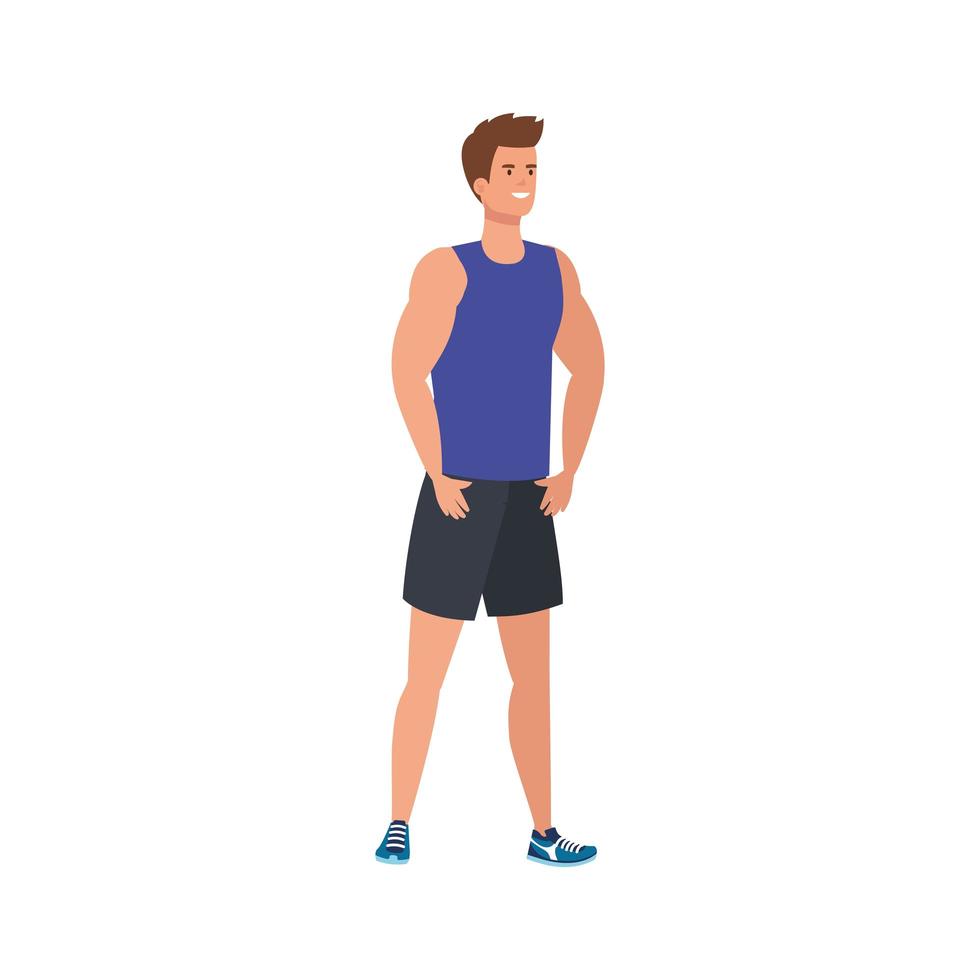 young man athlete avatar character vector