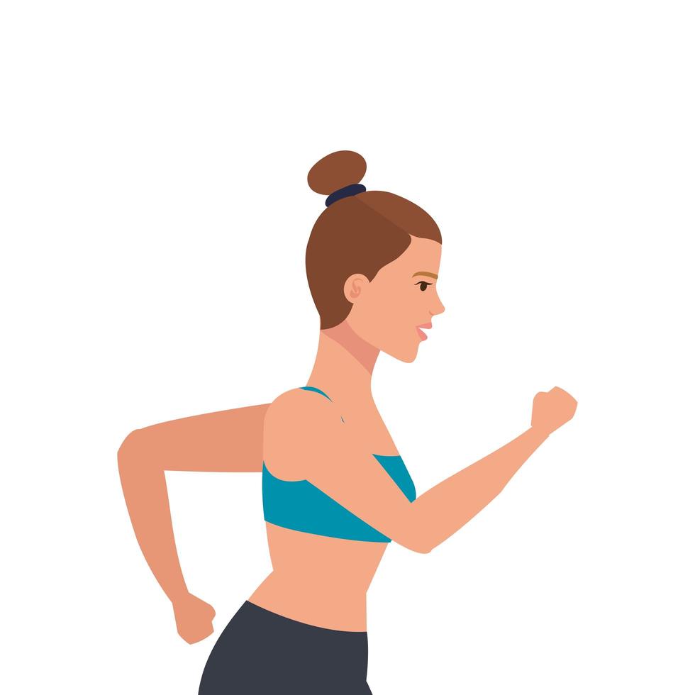 young woman athlete avatar character vector