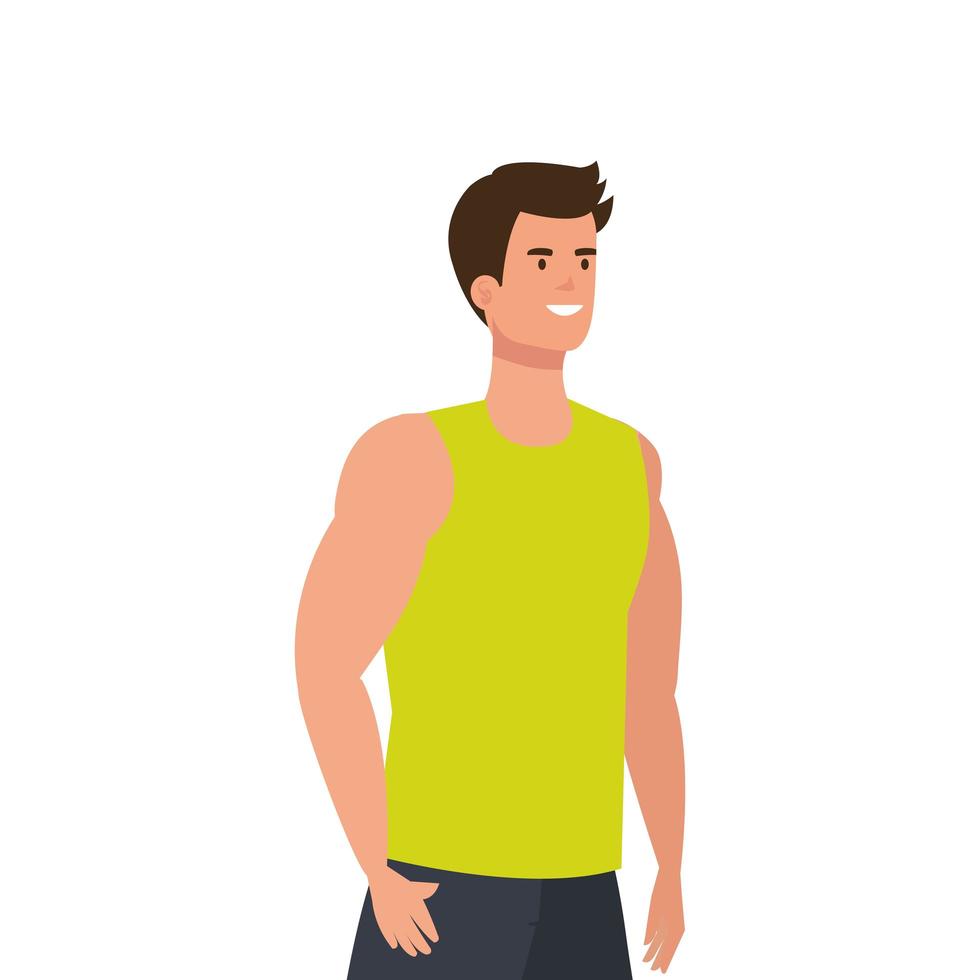 young man athlete avatar character vector